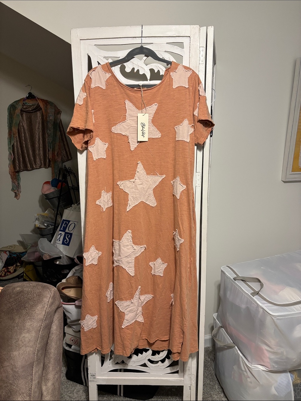 Blue Velvet Salmon colored Star Dress